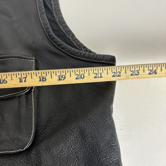 Here & Now Black Leather Vest Men’s Size XL - Picture 12 of 15